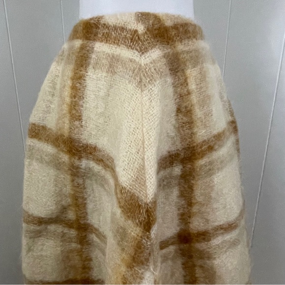 Vintage Donegal Design Irish Hand Woven Plaid Mohair Wool Full Midi Skirt - Picture 3 of 10